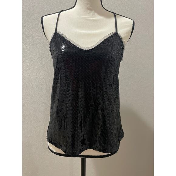 OLSENBOYE Sequin Racerback Top Size M - Picture 1 of 6